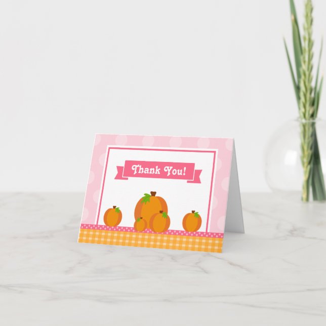 Pumpkin Girl Vielen Dank Karte geklappte Note Card (Vorderseite)