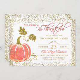 Pumpkin Glitzer Erntedank Dinner Einladung