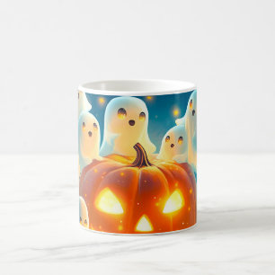 Pumpkin Glow Ghost Partys Watercolor Kaffeetasse