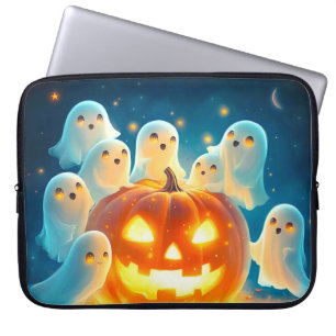 Pumpkin Glow Ghost Partys Watercolor Laptopschutzhülle