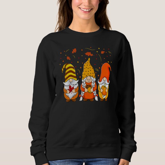 Pumpkin Gnomes Fall Autumn Cute Halloween Thanksgi Sweatshirt (Vorderseite)