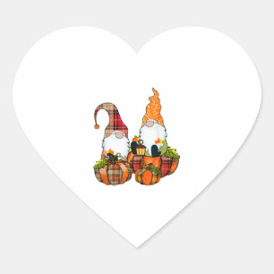 Pumpkin Gnomes Herbst Niedliches Halloween Herz-Aufkleber