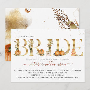 Pumpkin Gold Elegante Herbstwoche Brautparty Einladung