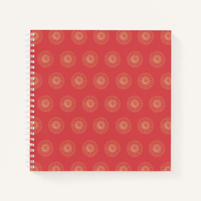 Pumpkin | Golden Zinnia Flower Medallions Notizbuch (Vorderseite)