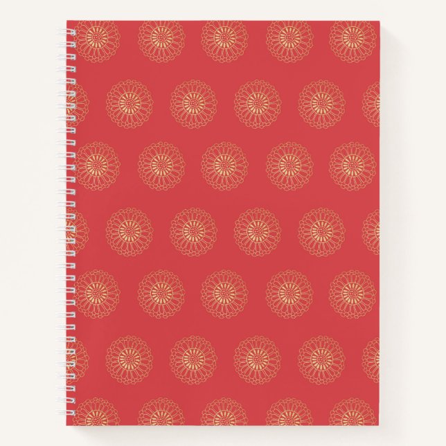 Pumpkin | Golden Zinnia Flower Medallions Notizbuch (Vorderseite)