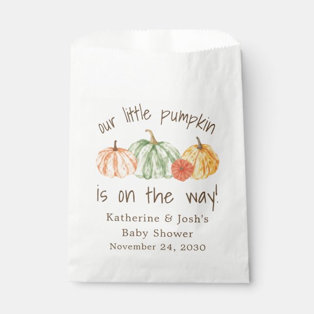 Pumpkin Gourd Autumn Baby Shower Geschenktütchen (Vorderseite)