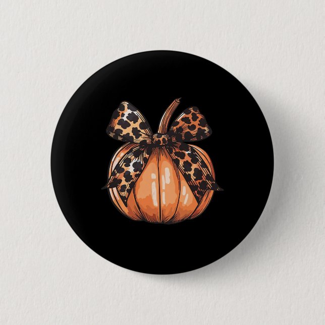 Pumpkin Grafik Vintager Erntedank Fall Frauen Au Button (Vorderseite)