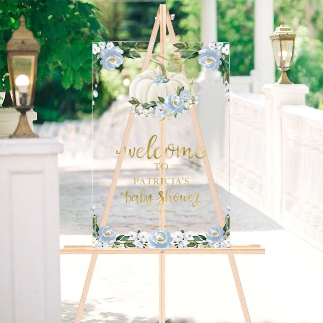 Pumpkin Greenerenery Fall Baby Dusche Begrüßungsze Acrylschild (Von Creator hochgeladen)