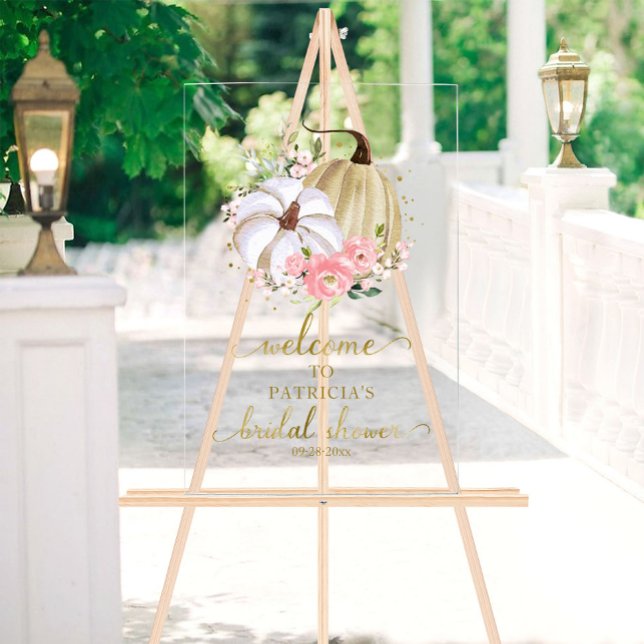 Pumpkin Greenerenery Fall Brautparty Begrüßungszei Acrylschild (Von Creator hochgeladen)