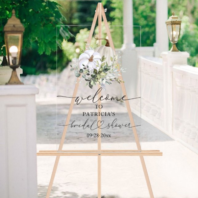 Pumpkin Greenerenery Fall Brautparty Begrüßungszei Acrylschild (Von Creator hochgeladen)