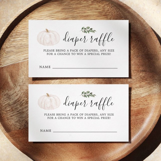 Pumpkin Greenery Baby Duwer Windwanne Raffle Ticke Begleitkarte (Von Creator hochgeladen)