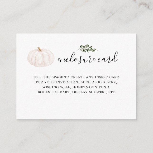 Pumpkin Greenery Baby Shower Enclosure Cards Begleitkarte (Vorderseite)