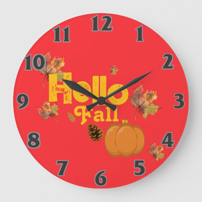 Pumpkin Große Wanduhr (Vorderseite)