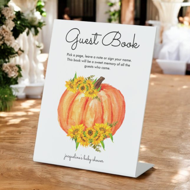 Pumpkin Guest Book Baby Shower Wedding Sockelschild (Von Creator hochgeladen)