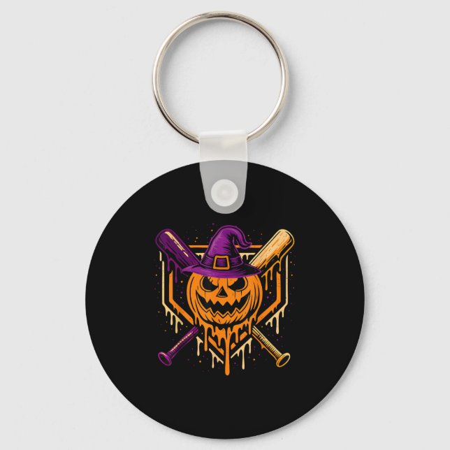Pumpkin Halloween Baseballeis Tropfen Soky Boy Schlüsselanhänger (Vorderseite)
