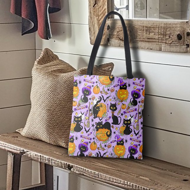 Pumpkin halloween Candy Black Cats Tasche (Von Creator hochgeladen)