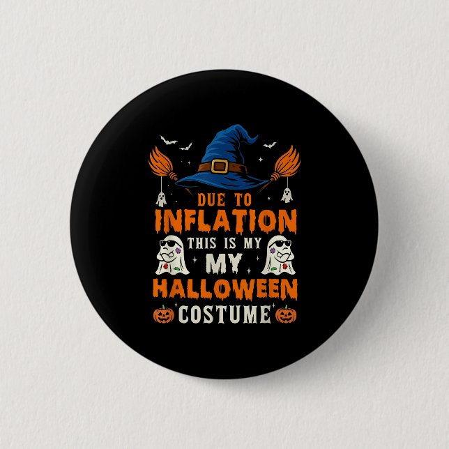 Pumpkin Halloween Costume Men Women Funny Hallowee Button (Vorderseite)