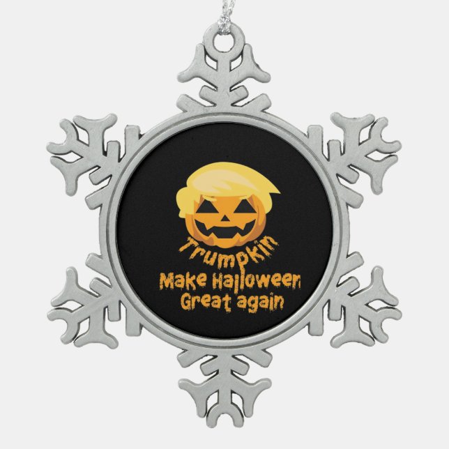 Pumpkin Halloween Design Schneeflocken Zinn-Ornament (Vorderseite)