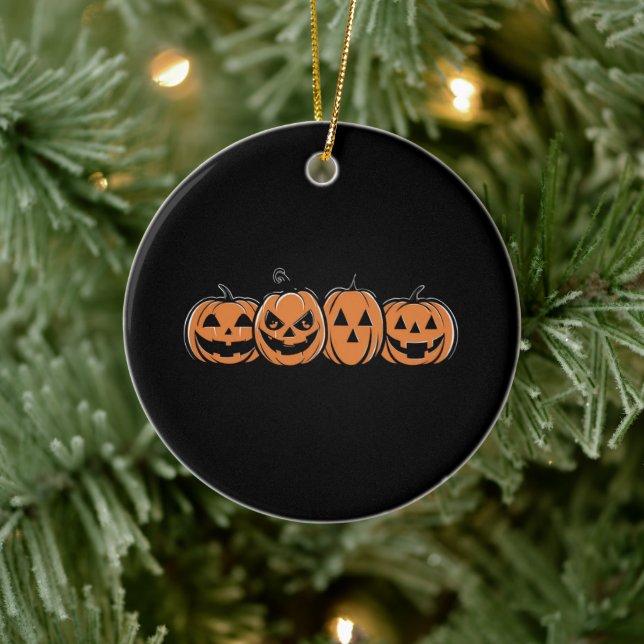 Pumpkin Halloween Fall Erntedank Geschenk Keramik Ornament (Baum)
