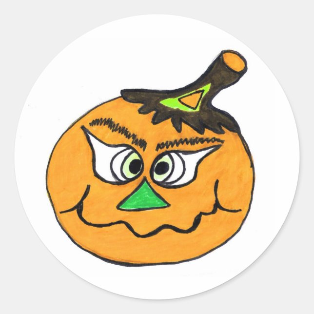 Pumpkin Halloween Funny Sticker (Vorderseite)