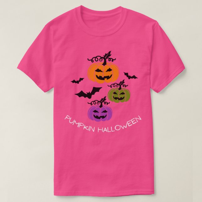 Pumpkin Halloween glücklichen Fall Saison Herbst V T-Shirt (Design vorne)