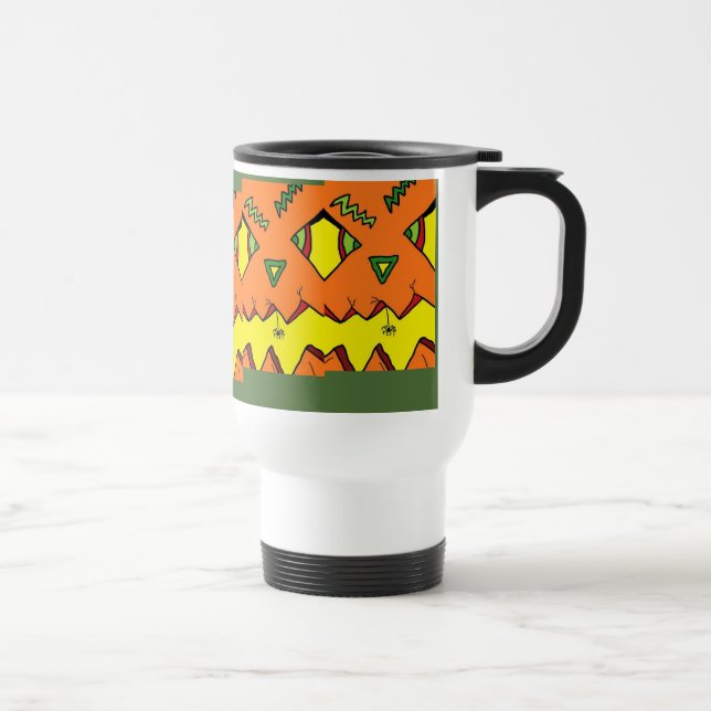 Pumpkin Halloween Jack-O-Lantern & Spider Tasse (Rechts)
