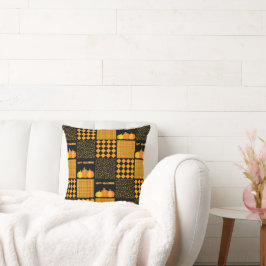 Pumpkin Halloween Patchwork Pattern Kissen