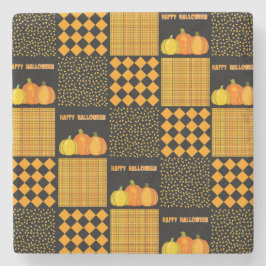 Pumpkin Halloween Patchwork Pattern Steinuntersetzer