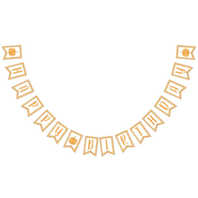 Pumpkin Happy Birthday Banner Boy - Orange Dots (Alle)