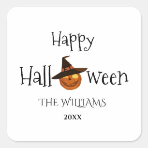 Pumpkin Happy Halloween Personalisiert Quadratischer Aufkleber