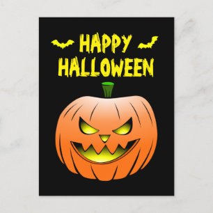 Pumpkin Happy Halloween Postcard Postkarte