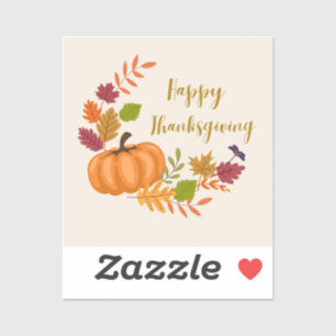 Pumpkin Happy Thanksgiving Aufkleber
