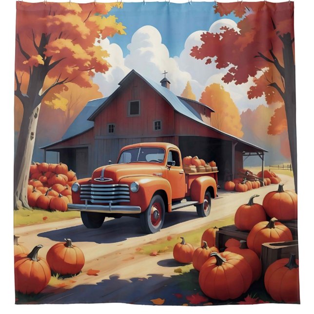 Pumpkin Harvest Duschvorhang (Vorderseite)
