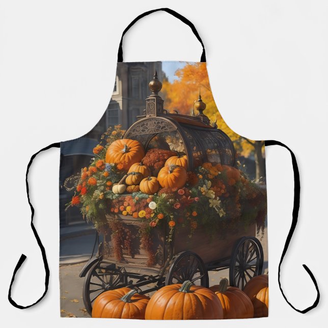 Pumpkin Harvest Elegance - Schürze in drei Größen (Vorderseite)