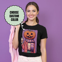 Pumpkin Head Coffee Pastell Goth Halloween T-Shirt