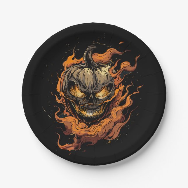 Pumpkin Head Pappteller (Vorderseite)