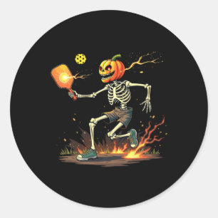 Pumpkin Head Skeleton Picklell Halloween Spooky Sp Runder Aufkleber