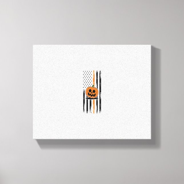 Pumpkin Head US Flag Leinwanddruck (Vorderseite)