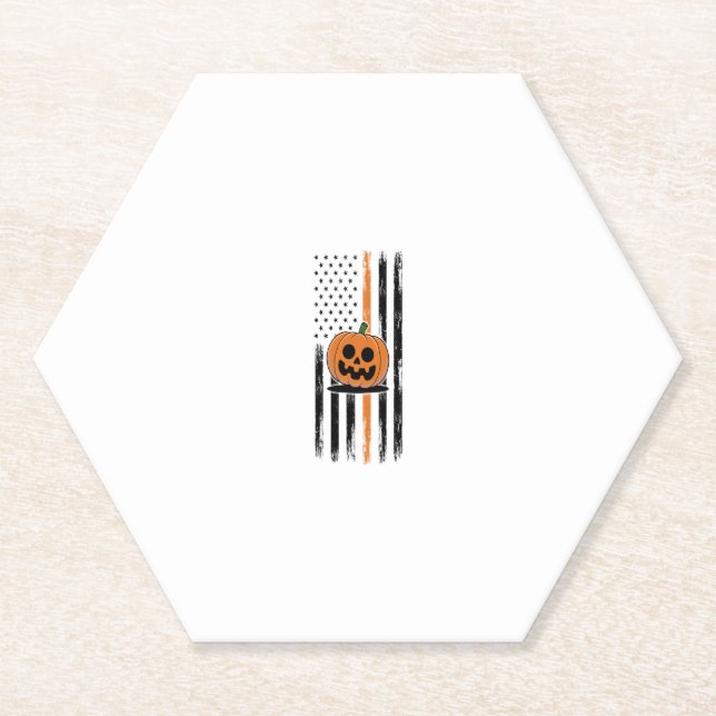 Pumpkin Head US Flag Untersetzer (Vorderseite)