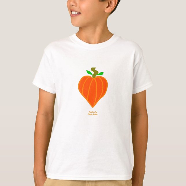 Pumpkin Heart Boys White Basic T Shirt (Vorderseite)