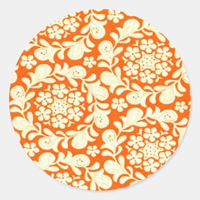 Pumpkin Henna Orange Runder Aufkleber (Vorderseite)