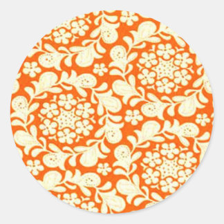 Pumpkin Henna Orange Runder Aufkleber