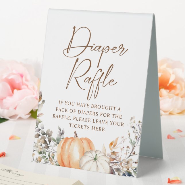 Pumpkin Herbst Herbst Babydusche Windeln Raffle Tischaufsteller (In Situ (Hochzeit))