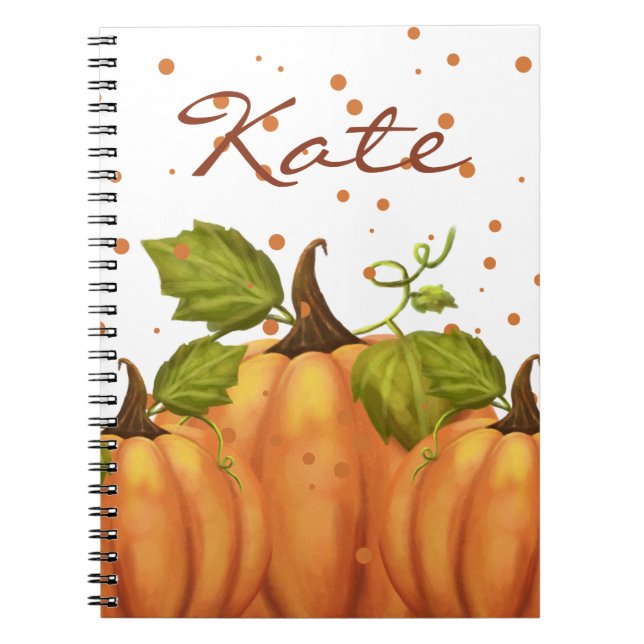 Pumpkin Herbst Herbst Orange Individuelle Name Was Notizblock (Vorderseite)