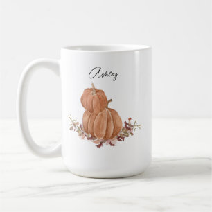 Pumpkin Herbst Personalisierter Name Erntedank Kaffeetasse