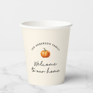 Pumpkin Herbst Willkommen in unserer Wohngestaltun Pappbecher