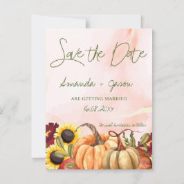 Pumpkin Herbstflorale Hochzeit im Herbst Save the  Postkarte