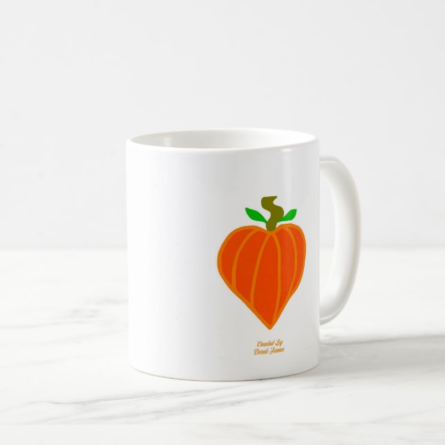 Pumpkin-Herz-Kaffee-Tasse Kaffeetasse (VorderseiteRechts)