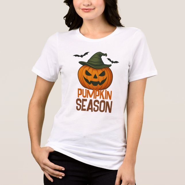 Pumpkin Hexe Tri-Blend Shirt (Vorderseite)