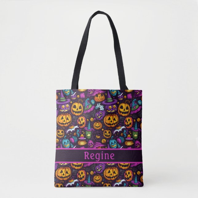 Pumpkin Hexenhut Black Tote Bag Tasche (Vorderseite)